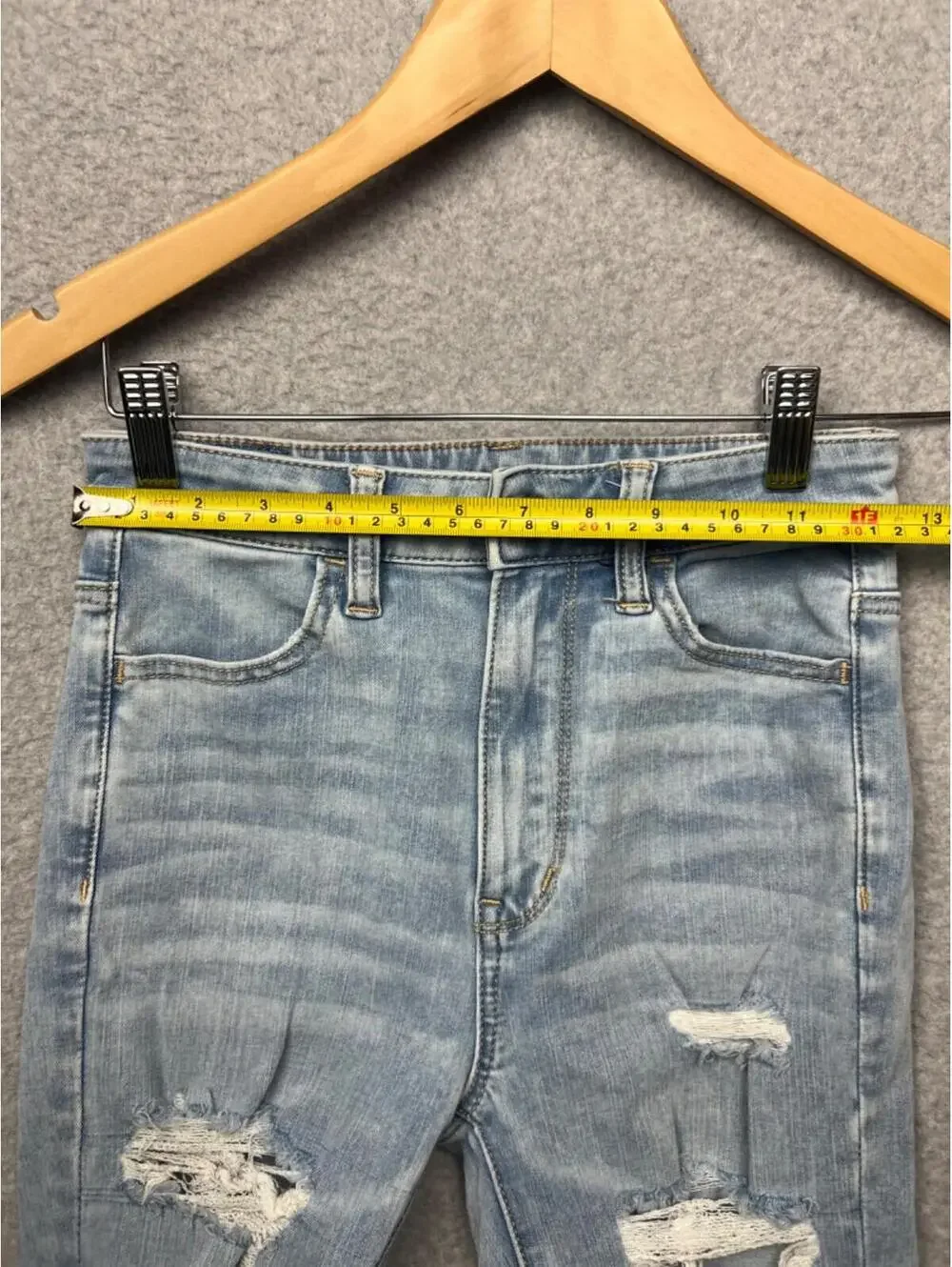 American Eagle Jeans High Rise Jegging Distressed Womens 0 Classic Light Wash